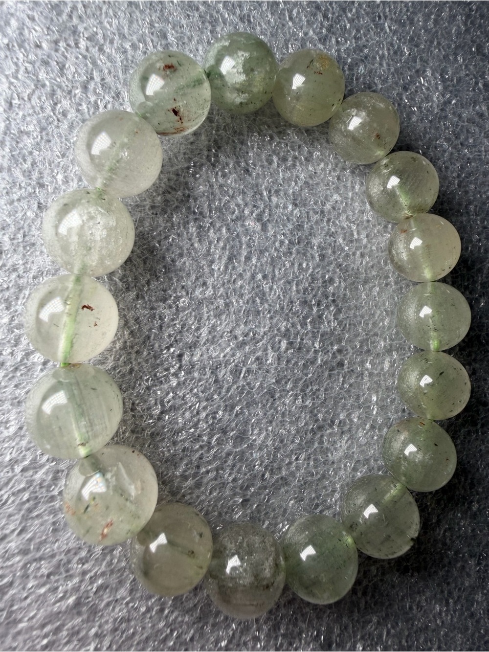 Green Prehnite Beaded Stretch Bracelet